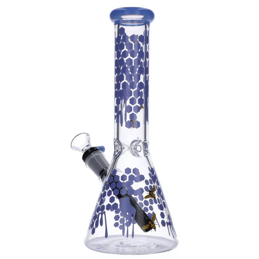Glasscity Honeycomb Beaker Base Ice Bong | 10 inches